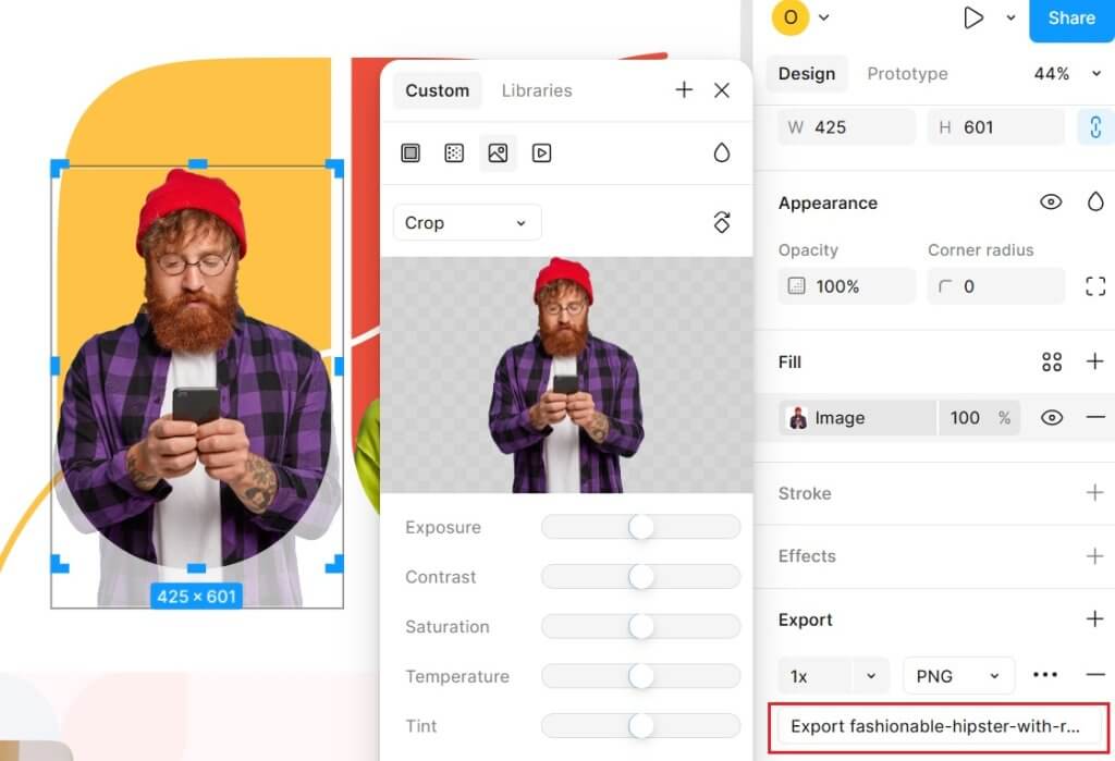 Экспорт оригинального изображения из Figma