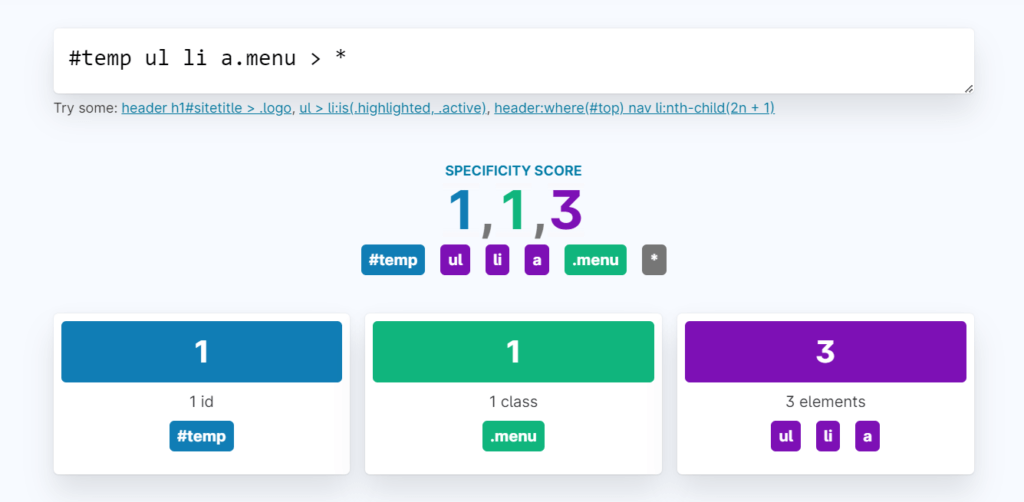 Приоритет css-селекторов и их вес - HTML+